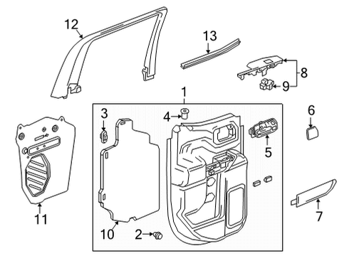 2022 GMC Sierra 2500 HD Interior Trim - Rear Door Diagram 2 - Thumbnail