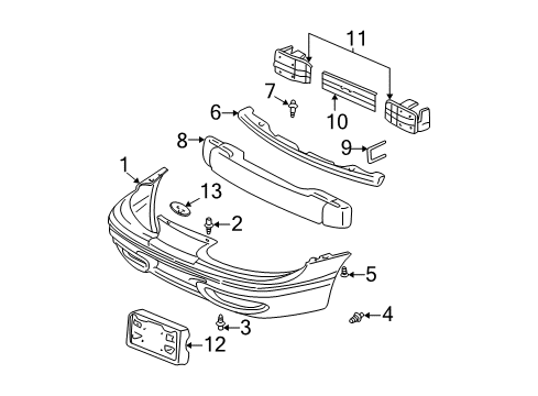 2000 Oldsmobile Alero Front Bumper Diagram