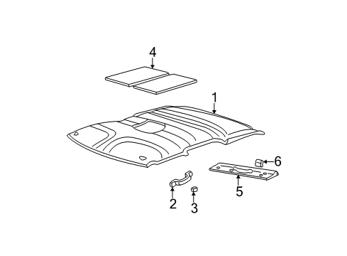 1997 Oldsmobile Bravada Panel Assembly, Headlining Trim *Beige Diagram for 15771407