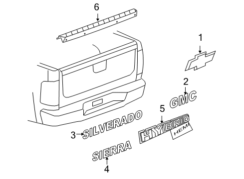 2011 GMC Sierra 1500 Exterior Trim - Pick Up Box Diagram 8 - Thumbnail