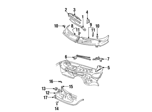 1994 Pontiac Firebird Wiper & Washer Components Diagram