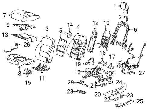 2019 Chevy Blazer Switch Assembly, F/Seat Lumbar *Galvanized Ce Diagram for 84472906