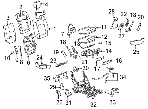 2010 Saturn Outlook Cover, Rear Seat Back Cushion *Sp Medium Cashm Diagram for 20864503