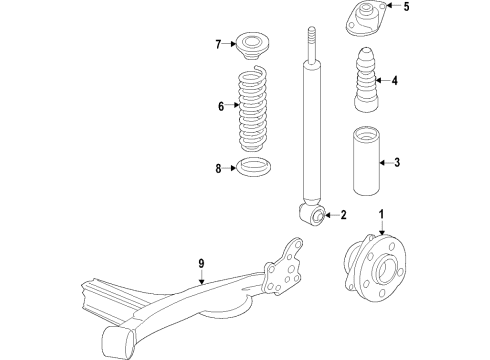 2018 Chevy Volt Rear Axle, Suspension Components Diagram