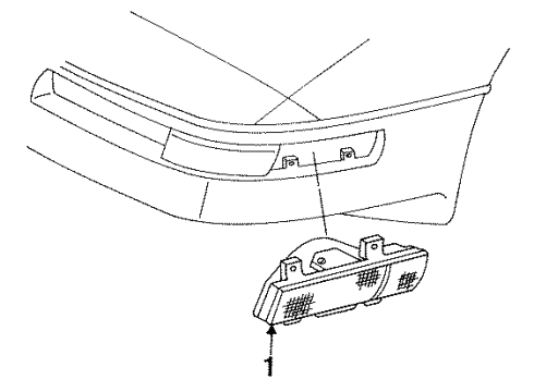 1995 Chevy Corvette Lamp Assembly, Front Side Marker & Corner Diagram for 5975793