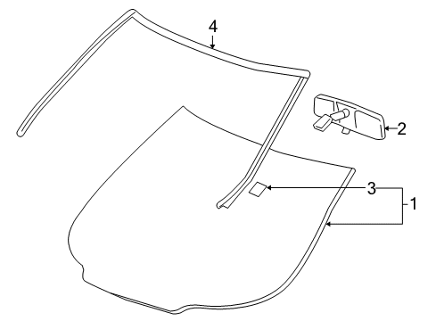 2005 Pontiac Montana Windshield Glass, Reveal Moldings Diagram 2 - Thumbnail