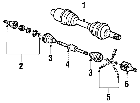 1987 Buick Riviera Drive Axles - Front Diagram