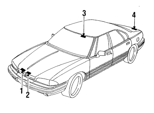 1990 Pontiac Bonneville Label, Vehicle Emission Control Information Diagram for 25534130