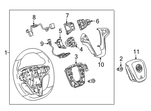 2016 Buick LaCrosse Steering Wheel Assembly *Cocoa Diagram for 23300257