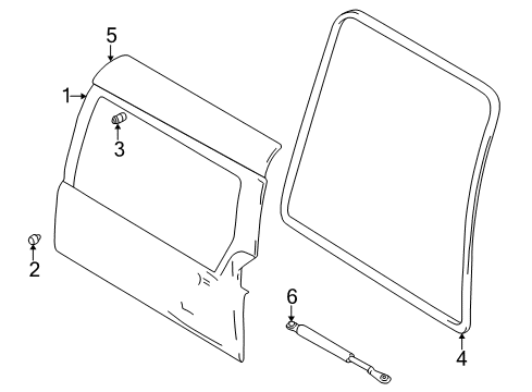 2003 Chevy Tracker Back Door, Body Diagram 3 - Thumbnail