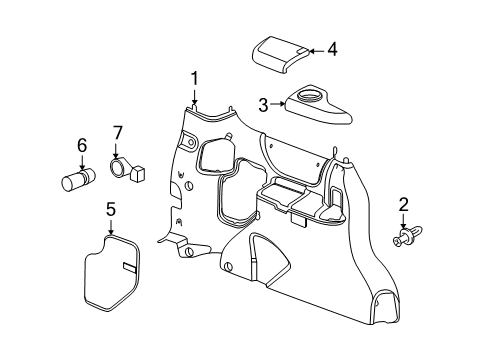 2006 Chevy Uplander Panel Assembly, Body Side Rear Trim *Medium Cashmere Diagram for 15841674