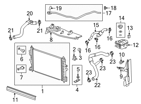 2016 Buick Verano Radiator Surge Tank Engine Hose Diagram for 13251448