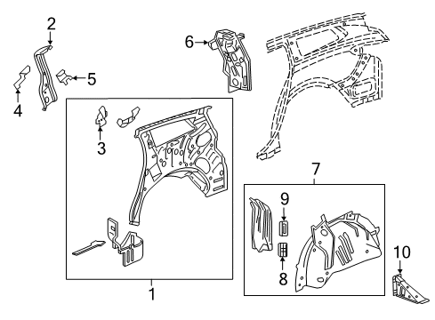 2021 Buick Enclave Panel Assembly, Body Lock Pillar Inner Diagram for 84324344