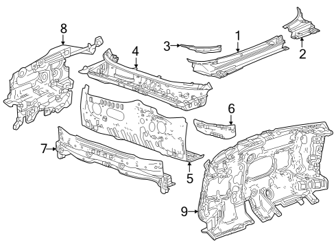 2023 Cadillac LYRIQ Cowl Diagram