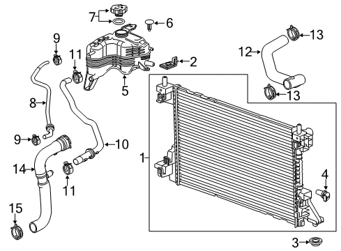 2014 Chevy Volt Reservoir,Coolant Recovery Diagram for 22886816