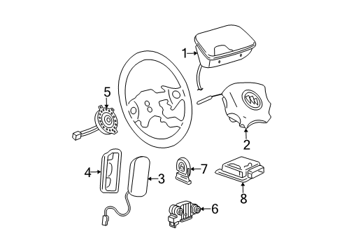 2006 Buick Rendezvous Sensor Assembly, Inflator Restraint Front End Discriminating Diagram for 10368949