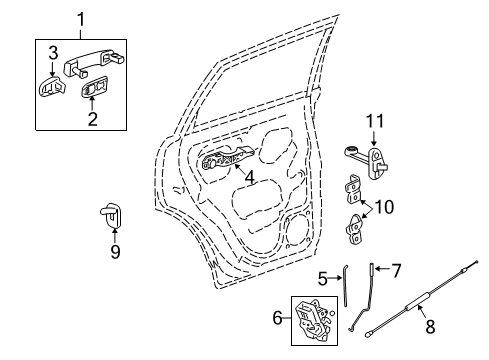 2008 Saturn Vue Rear Door Diagram 6 - Thumbnail