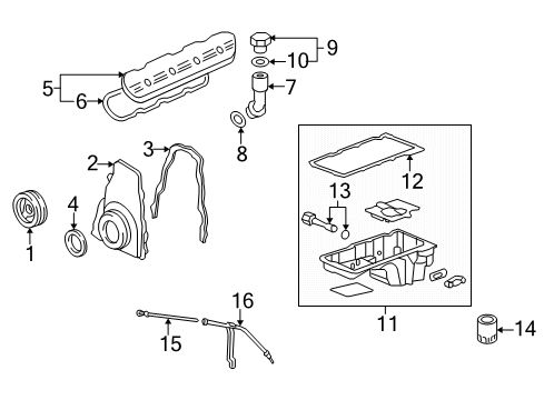 2011 Cadillac Escalade ESV Engine Parts & Mounts, Timing, Lubrication System Diagram 1 - Thumbnail