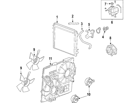 2009 Cadillac SRX Cooling System, Radiator, Water Pump, Cooling Fan Diagram 7 - Thumbnail