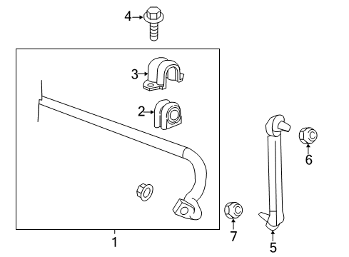 2014 Chevy Sonic Stabilizer Bar & Components - Front Diagram