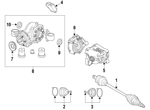 2016 Cadillac XTS Rear Axle Shafts & Differential Diagram