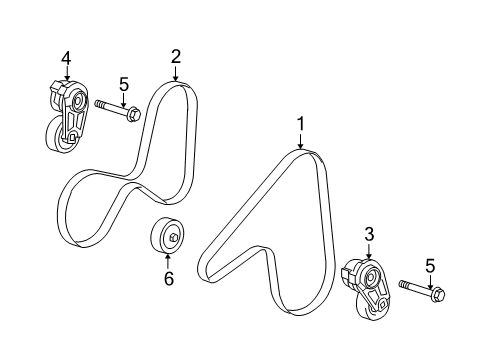 2005 Cadillac CTS Belts & Pulleys, Maintenance Diagram 1 - Thumbnail