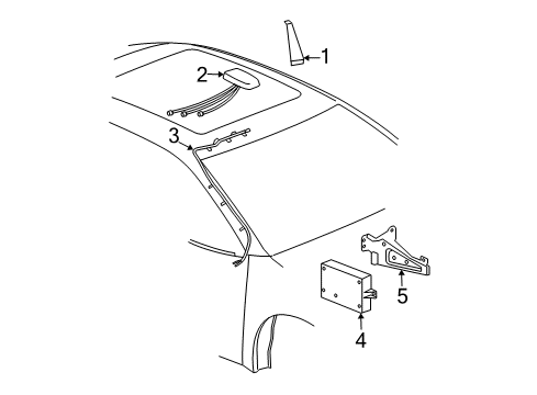 2008 Saturn Aura Cable Assembly, Mobile Telephone Antenna Diagram for 25794504