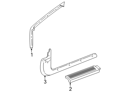 1999 Chevy Cavalier Interior Trim - Pillars, Rocker & Floor Diagram 1 - Thumbnail