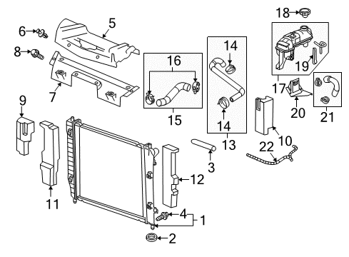 2005 Chevy SSR Radiator & Components Diagram