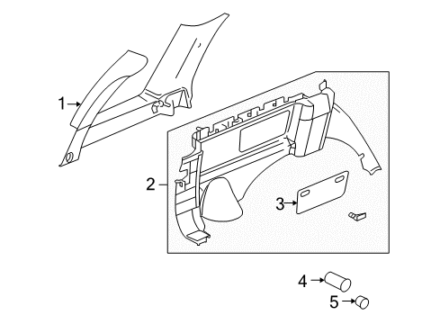 2007 Buick Rainier Molding Assembly, Body Side Rear Window Garnish *Light Opel Gray Diagram for 25948043