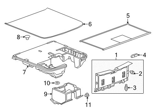 2016 Chevy Volt Compartment Assembly, R/Cmpt Flr Stow Tr *Black Diagram for 84656085