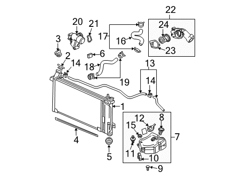 2005 Buick Rendezvous Radiator & Components Diagram 2 - Thumbnail