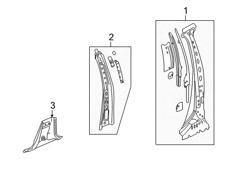 2009 Chevy Traverse Reinforcement Assembly, Center Pillar Outer Panel Diagram for 15949950