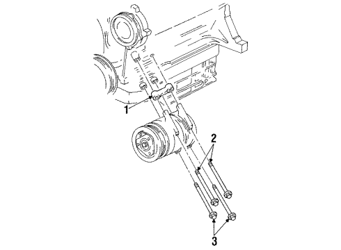 1997 Buick Skylark A/C Compressor Mounting Diagram 2 - Thumbnail