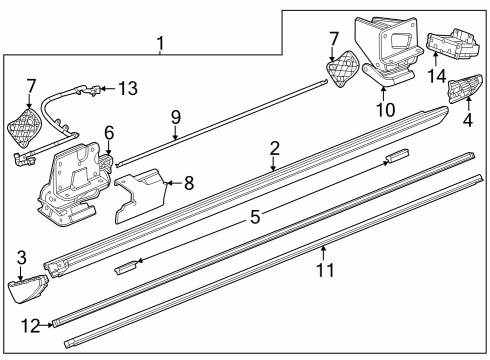 2021 Chevy Silverado 3500 HD STEP ASM-ASST *CHROME M Diagram for 86828400