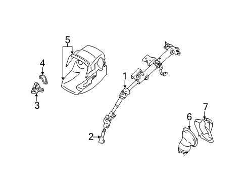 2004 Pontiac Vibe Steering Column, Steering Wheel & Trim Diagram 1 - Thumbnail