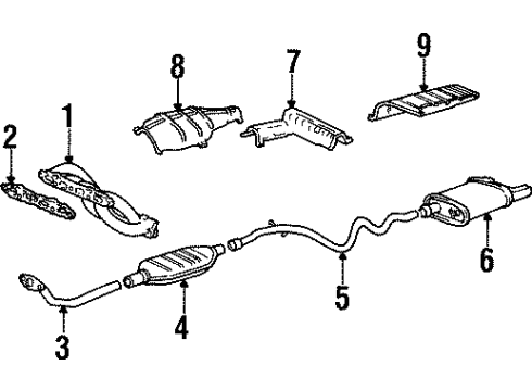 1994 Chevy Beretta Exhaust Muffler Assembly (W/ Tail Pipe) Diagram for 22592557