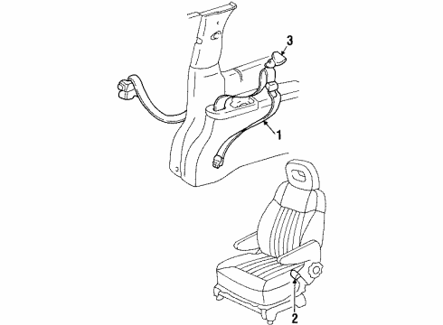 2000 Oldsmobile Silhouette Seat Belt Diagram 3 - Thumbnail