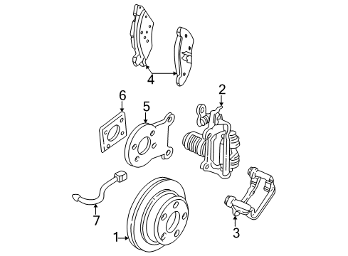 1997 Chevy Camaro Brake Components, Brakes Diagram 2 - Thumbnail