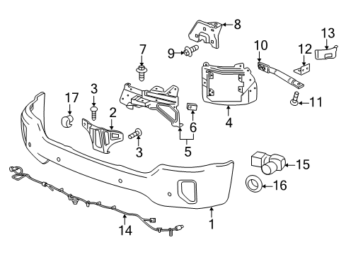 2018 Chevy Silverado 1500 Harness Assembly, Front Object Alarm Sensor Wiring Diagram for 23274033