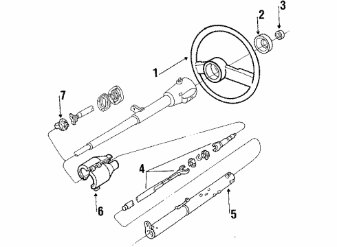 1987 Chevy Chevette Steering Column & Wheel, Steering Gear & Linkage Diagram