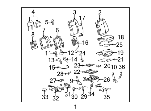 2007 Hummer H3 Cover,Passenger Seat Back Diagram for 10399819