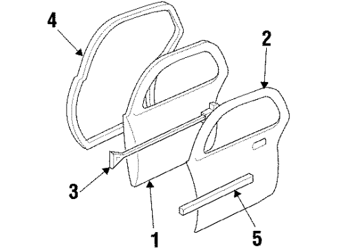 2000 Pontiac Grand Prix Rear Door, Body Diagram