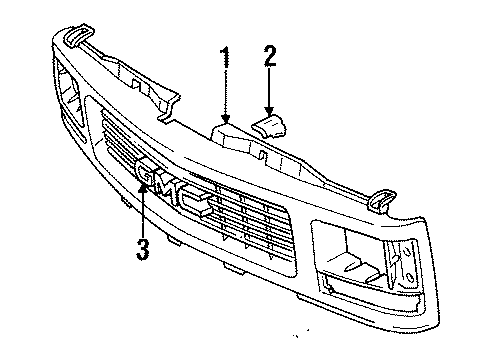 1999 Chevy Tahoe Grille & Components Diagram 2 - Thumbnail