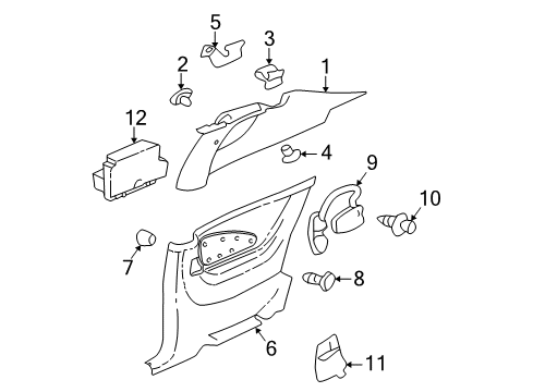 2005 Chevy Monte Carlo Interior Trim - Quarter Panels Diagram