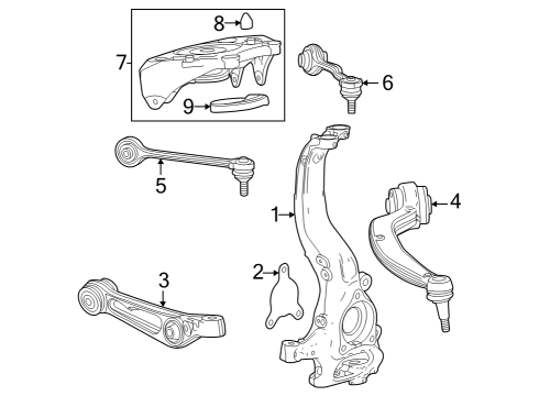 2024 Cadillac LYRIQ SHIELD-FRT BRK BRG Diagram for 84711709