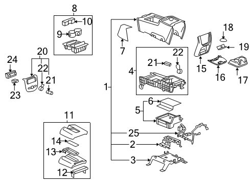 2014 GMC Yukon Center Console Diagram 2 - Thumbnail