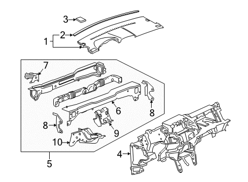 2006 Chevy Equinox Cluster & Switches, Instrument Panel Diagram 1 - Thumbnail