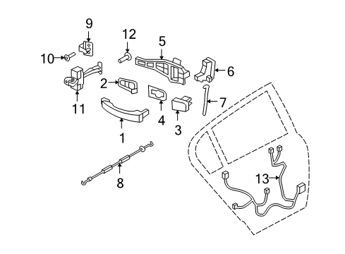 2008 Saturn Astra Harness,Rear Side Door Door Wiring Diagram for 94700657