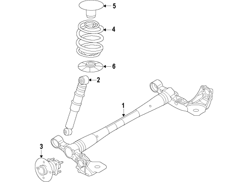 2008 Saturn Astra Rear Axle, Suspension Components Diagram